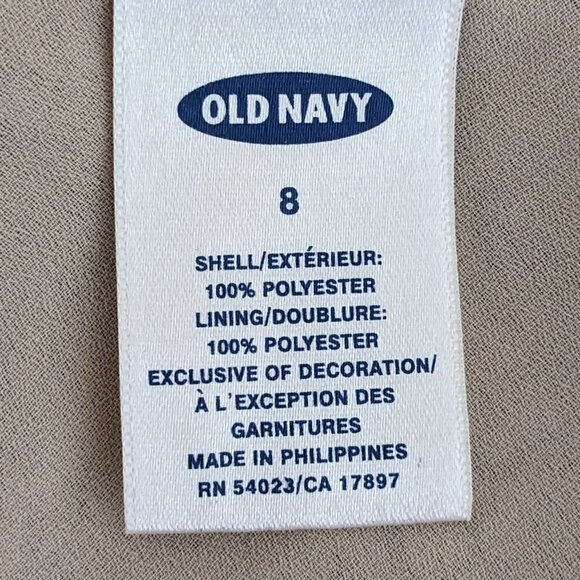 Women OLD NAVY Elegant, Tan/Brown Floral Lined Chiffon Knee Length Skirt; Size 8 - Picture 3 of 4